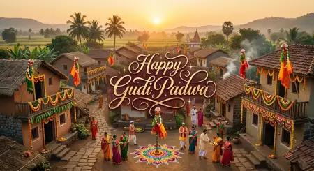 Free Happy Gudi Padwa Wishes Festival Greeting Poster Image Download