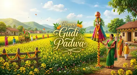 Free Happy Gudi Padwa Wishes Festival Greeting Wallpaper Image Download