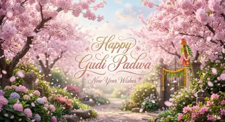 Free Happy Gudi Padwa Wishes Festive Greeting Banner Image Download