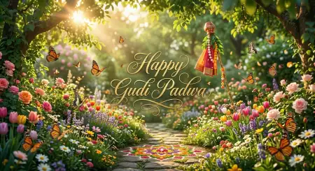 Free Happy Gudi Padwa Wishes Indian Festival Greeting Image Download