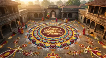 Free Happy Gudi Padwa Wishes Marathi Celebration Poster Image Download