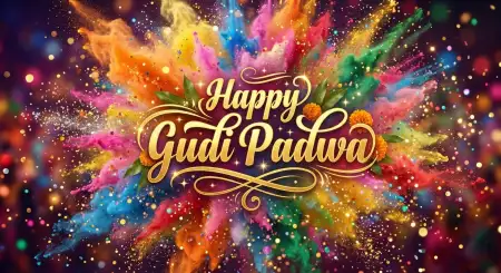 Free Happy Gudi Padwa Wishes Marathi Festival Greeting Banner Image Download