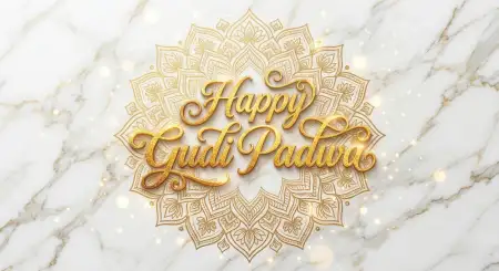 happy gudi padwa wishes stylish typography design