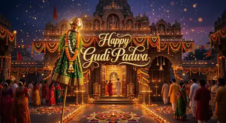 happy gudi padwa wishes traditional festival poster