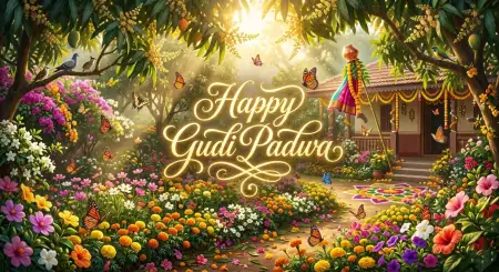 happy gudi padwa wishes wallpaper
