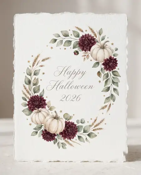 happy halloween 2026 greeting card design