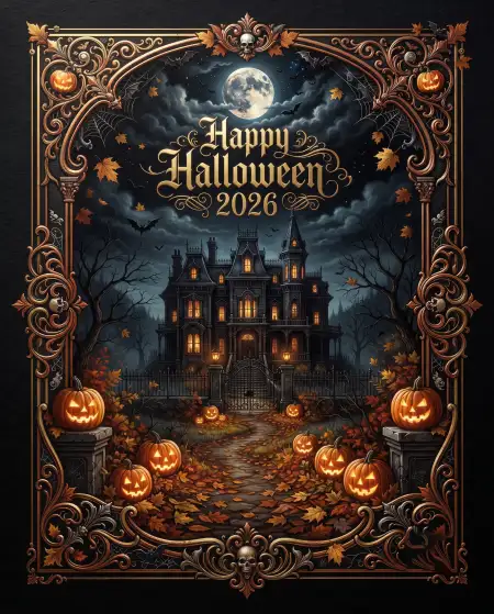 happy halloween 2026 poster design hd