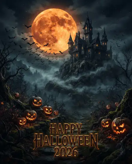 happy halloween 2026 text png transparent