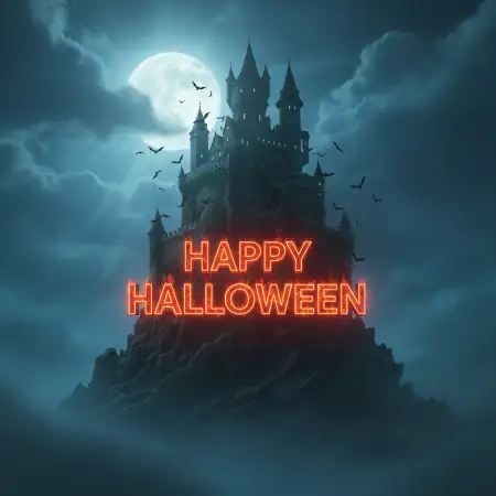 Free Happy Halloween Bats Flying Vector Art Background Download