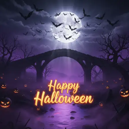 Free Happy Halloween Glowing Pumpkin Png Background Download