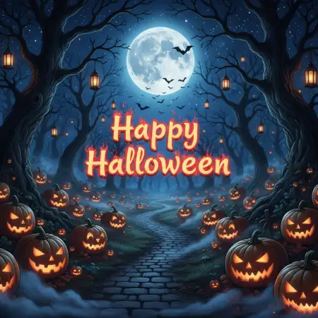 Free Happy Halloween Haunted Forest Background Background Download