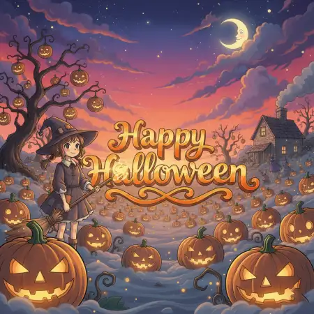 Free Happy Halloween Neon Text Png Background Download