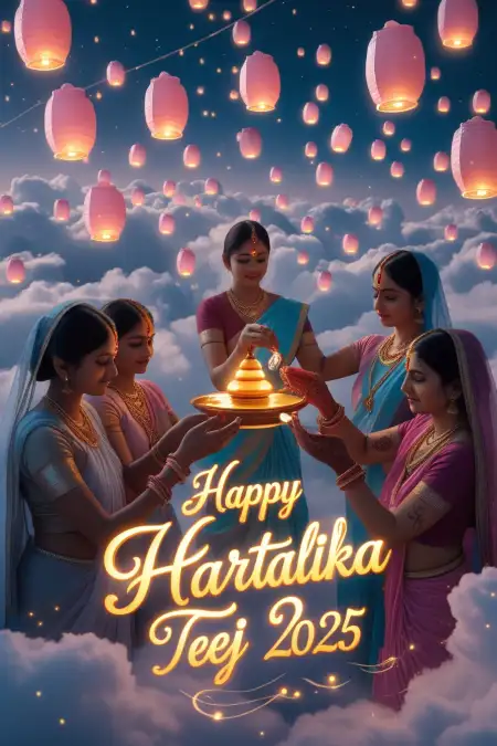 Happy Hartalika Teej 2025 Wishes In English - Free Happy Hartalika Teej 2025 Download