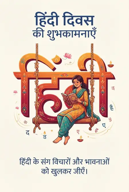 happy hindi diwas 2026 greeting card - Happy Hindi Diwas Wishes 2026