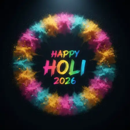 Happy Holi 2026 Colorful Typography - Free Happy Holi 2026 Download