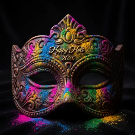 Happy Holi 2026 Greeting Card 3d Text Style 2 - Free Happy Holi Greeting Card 2026 Download