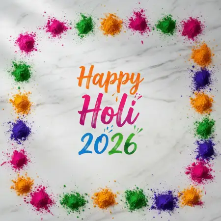Happy Holi 2026 Greeting Card Colorful Frame 2 - Free Happy Holi Greeting Card 2026 Download