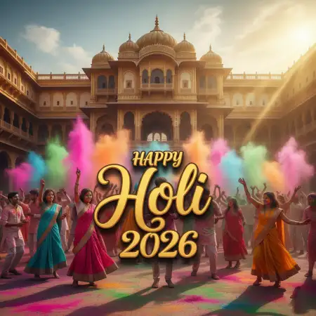 Happy Holi 2026 Greeting Card English Message 2 - Free Happy Holi Greeting Card 2026 Download
