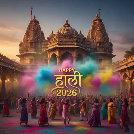 Happy Holi 2026 Greeting Card Hindi Message 2 - Free Happy Holi Greeting Card 2026 Download