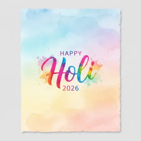 Happy Holi 2026 Greeting Card Printable - Free Happy Holi 2026 Download