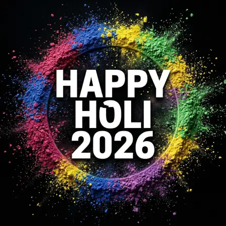 Happy Holi 2026 Photo Black Background - Free Happy Holi 2026 Photo Download