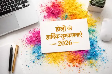 Happy Holi 2026 Photo Bold Font Style - Free Happy Holi 2026 Photo Download