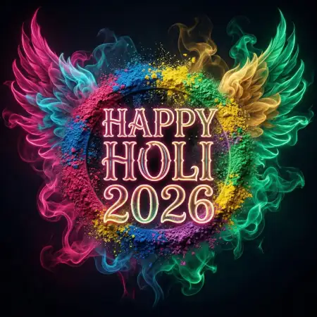 Happy Holi 2026 Photo Colorful Design - Free Happy Holi 2026 Photo Download