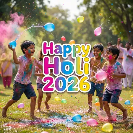Happy Holi 2026 Photo For Kids - Free Happy Holi 2026 Photo Download