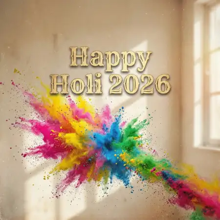 Happy Holi 2026 Photo Watercolor Style - Free Happy Holi 2026 Photo Download