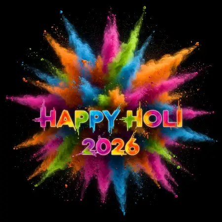 Happy Holi 2026 Stylish Png - Free Happy Holi 2026 Download