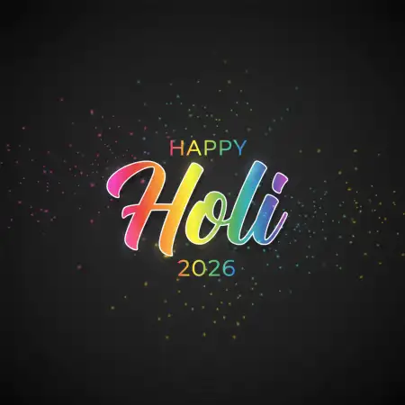 Free Happy Holi Celebration 2026 Modern Typography 2 Background Image Download