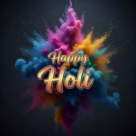 Free Happy Holi Greeting Card 3d Text Effect Background Image Download
