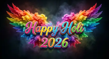 Free Happy Holi Wishes 2026 Colorful Smoke Background Quotes Background Image Download