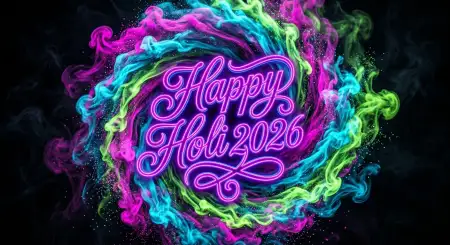 Free Happy Holi Wishes 2026 Creative Typography Design Ideas Background Image Download