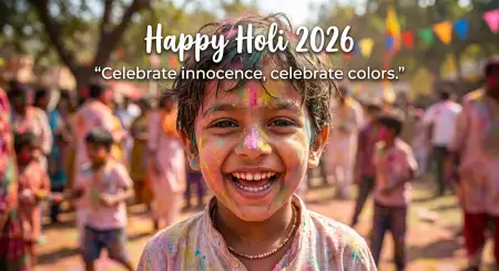 Free Happy Holi Wishes 2026 Cute Wishes For Kids Background Image Download
