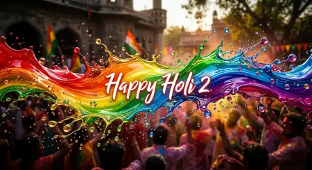 Free Happy Holi Wishes 2026 Festive Reels Caption In Hindi Background Image Download