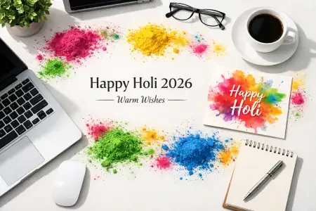 Happy Holi Wishes 2026 Greeting Template - Free Happy Holi Wishes 2026 Download
