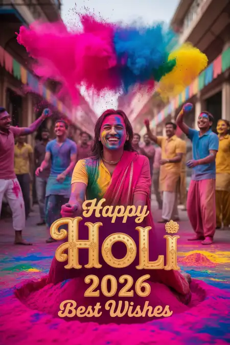 Happy Holi Wishes 2026 Poster Design - Free Happy Holi Wishes 2026 Download
