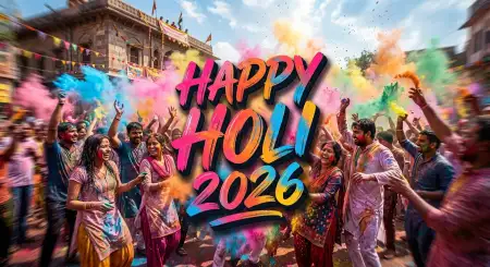 Free Happy Holi Wishes 2026 Traditional Indian Festival Message Background Image Download