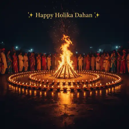 Happy Holika Dahan Bonfire Ceremony Hd - Free Happy Holika Dahan Download