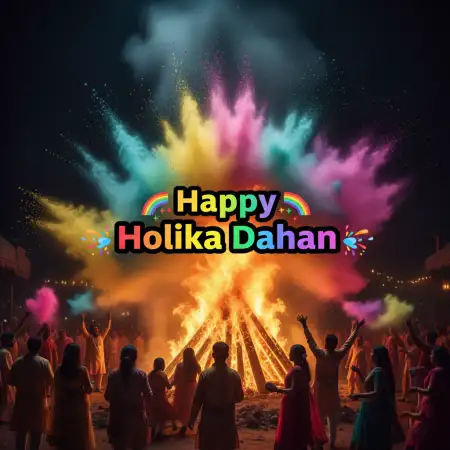 Happy Holika Dahan Colorful Festival Poster - Free Happy Holika Dahan Download