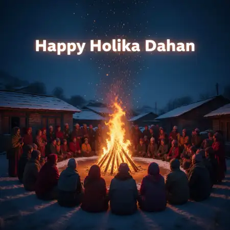 Happy Holika Dahan Community Gathering Image - Free Happy Holika Dahan Download