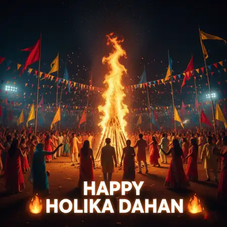 Happy Holika Dahan Festival Poster Hd - Free Happy Holika Dahan Download