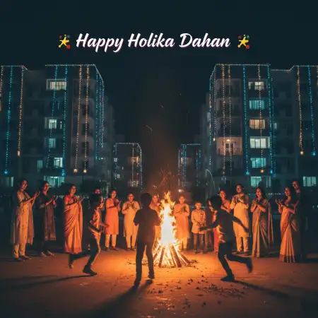 Happy Holika Dahan Greeting Card Design - Free Happy Holika Dahan Download