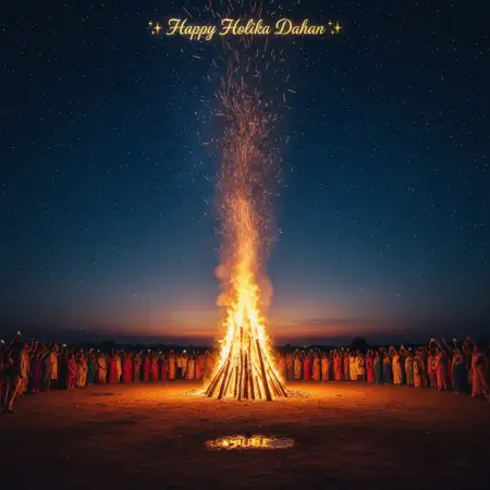 Happy Holika Dahan Night Fire Background - Free Happy Holika Dahan Download
