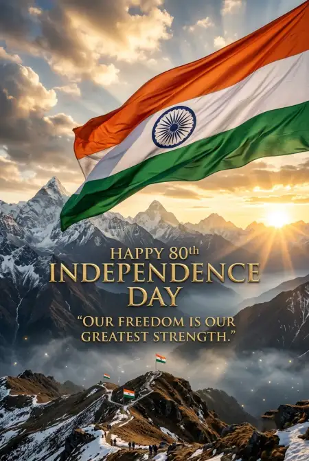 Free Happy Independence Day 2026 Indian Flag Poster Image Download