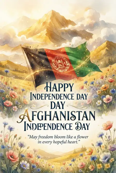Happy Independence Day Afghanistan Social Media Poster - Free Afghan Independence Day 2026 Download