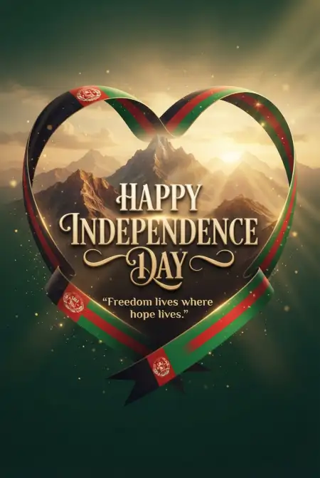 Happy Independence Day Afghanistan Whatsapp Greeting Image - Free Afghan Independence Day 2026 Download