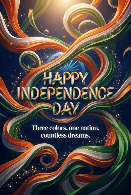 Happy Independence Day Greeting Card 2026 - Free Indian Independence Day Wishes 2026 Download