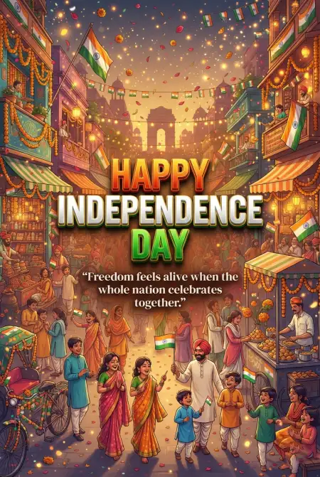 Happy Independence Day Wishes 2026 For Instagram Post - Free Indian Independence Day Wishes 2026 Download